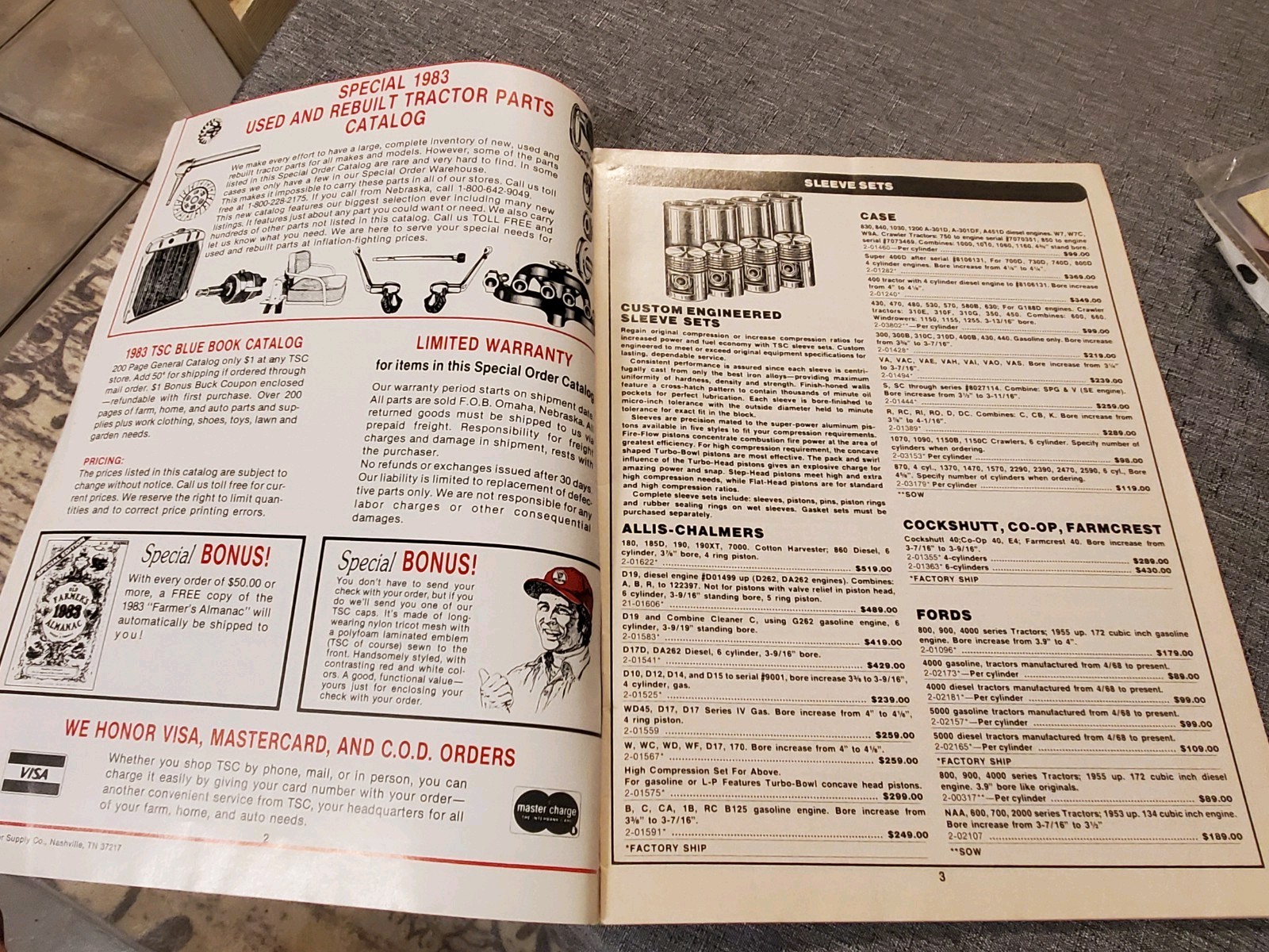 Tractor Supply Co Mail Order Catalog VGC. 1983. Oliver, Ford, John Deere, AC, MF