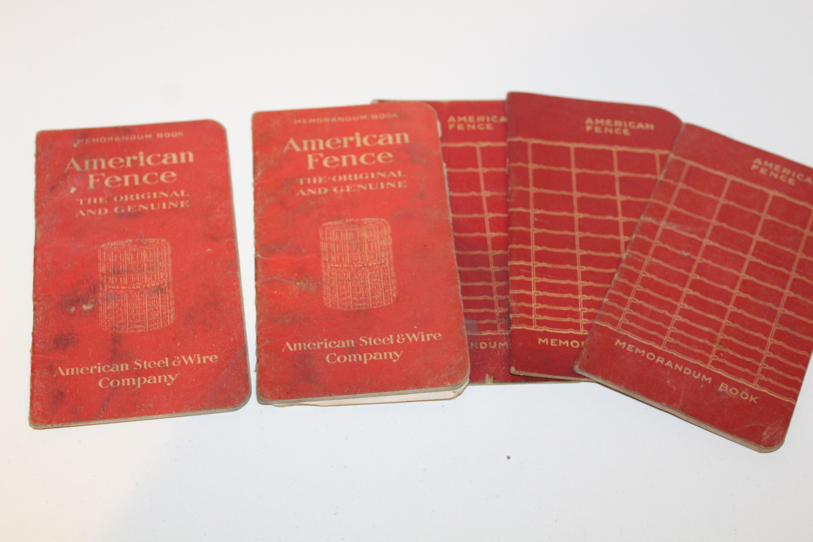 Vintage lot of 5 American Fence Steel & Wire Co. Memorandum Books