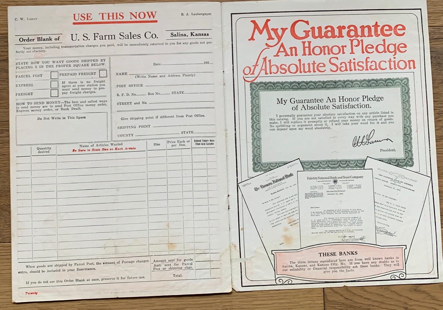 Vntg U.S. ARMY GOODS FARM NEEDS Catalog No. 6 RARE 1923-24 Salina, KS