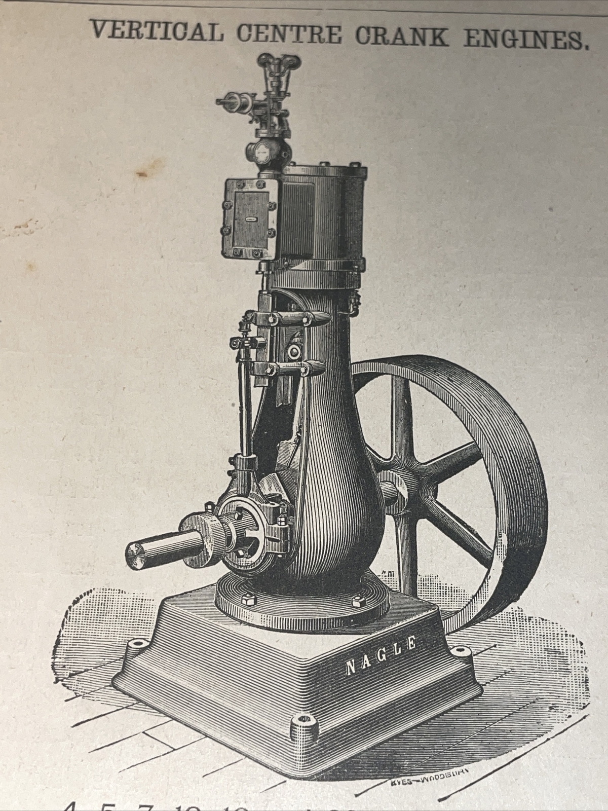 1891 Baldwin – Nagle Vertical Center Crank Engine – Farm Advertising New Orleans