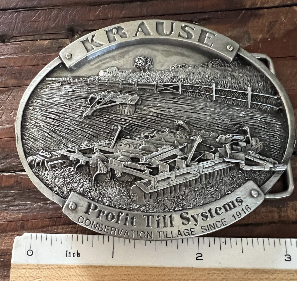 1985 Krause Plow Company Profit Till Tractor Belt Buckle – Limited Edition #’d