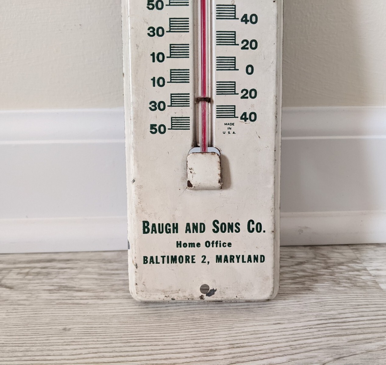 Vintage Baugh’s Premium Plant & Food Soil Builder Wall Thermometer Advertising
