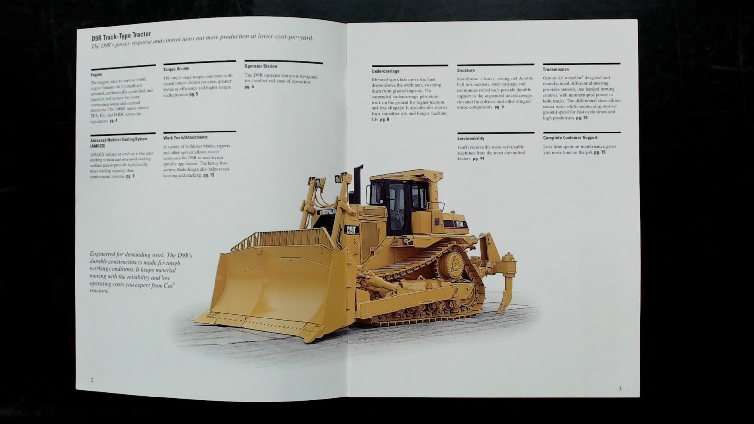 Caterpillar D9R Track-Type Tractor Brochure 2000s Vintage