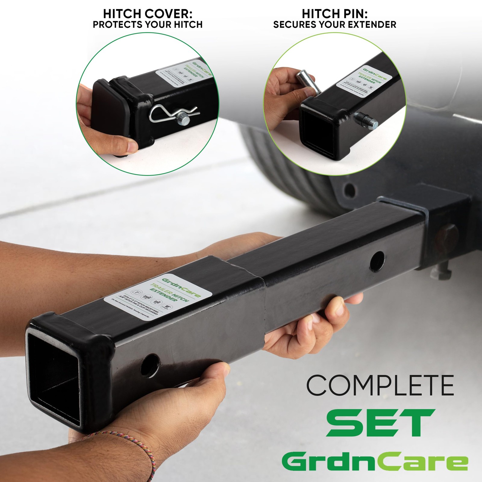 GrdnCare Heavy-Duty 10&Prime; Trailer Hitch Extender for 2-Inch 10 Inch, Black