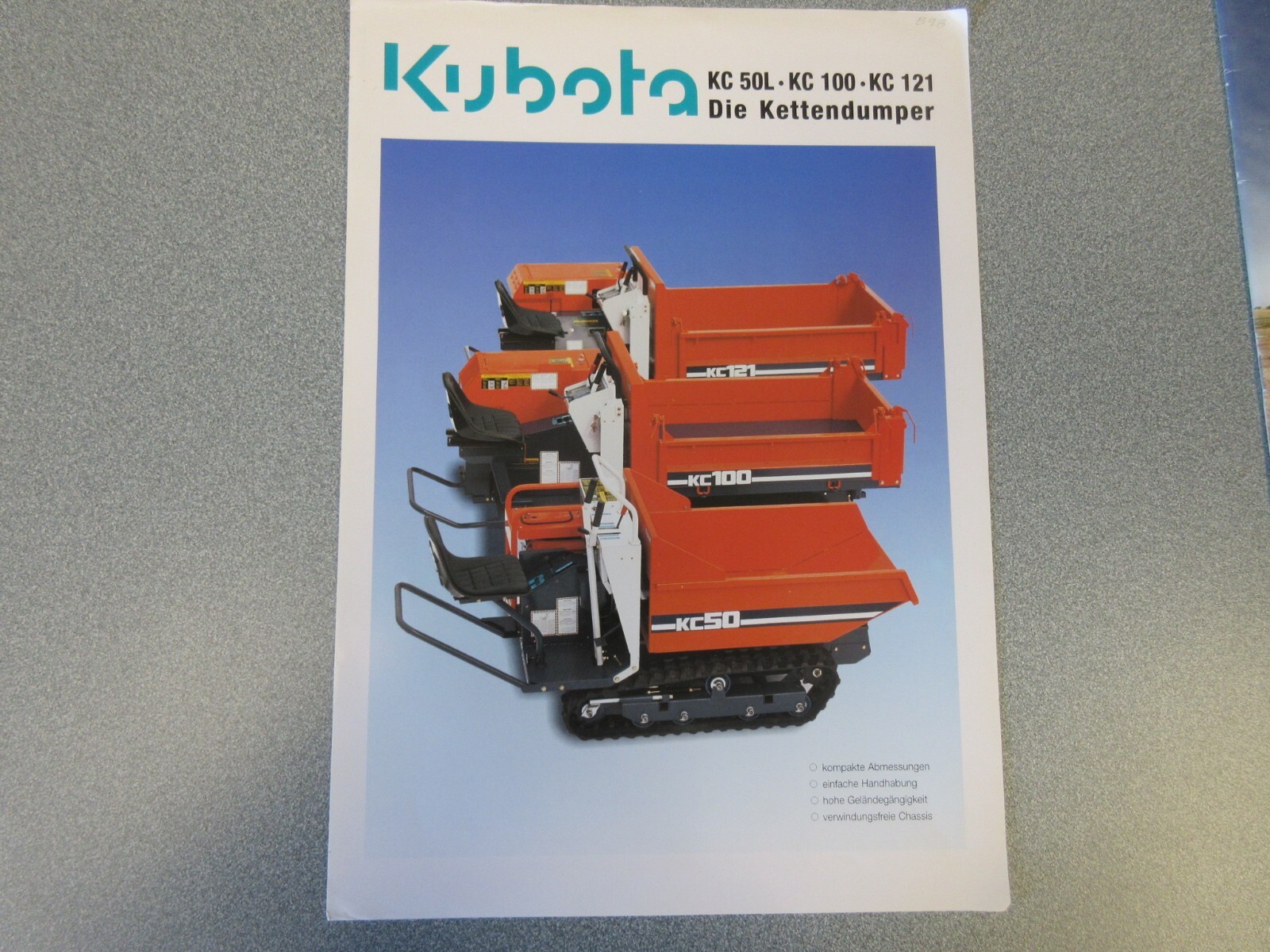 Kubota Track End Dump Trucks Sales Brochure 2 Page (German)