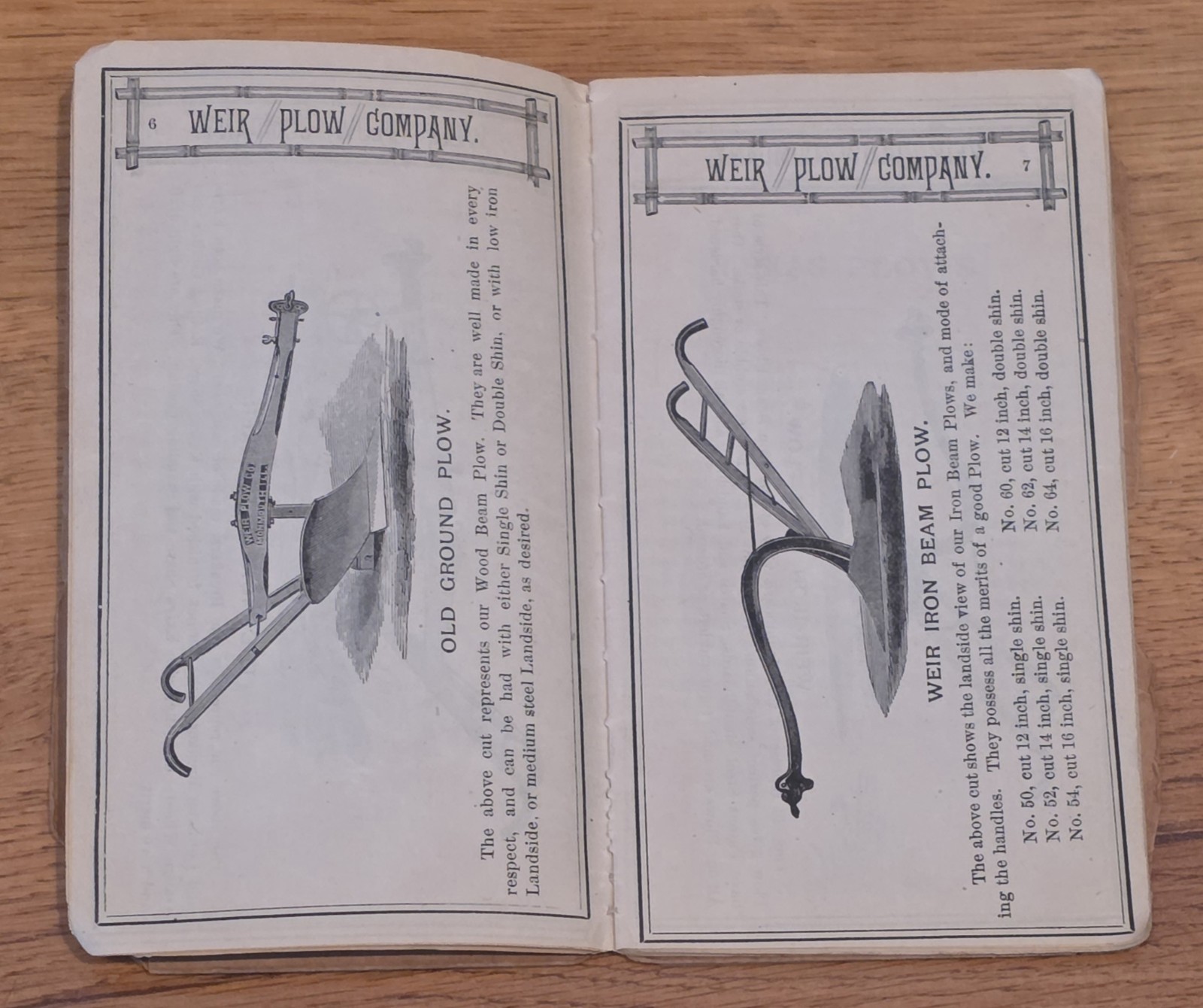 RARE 1882 WEIR PLOW CO. Annual Pocket Size Catalogue Monmouth, Illinois