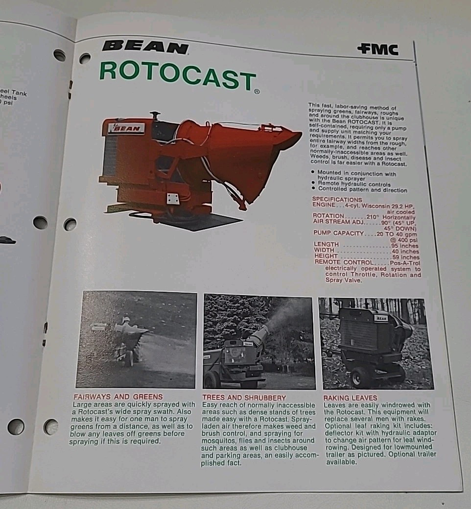 Vintage John Bean Turf Spraying Equipment FMC Brochure Pamphlet Booklet Old Read