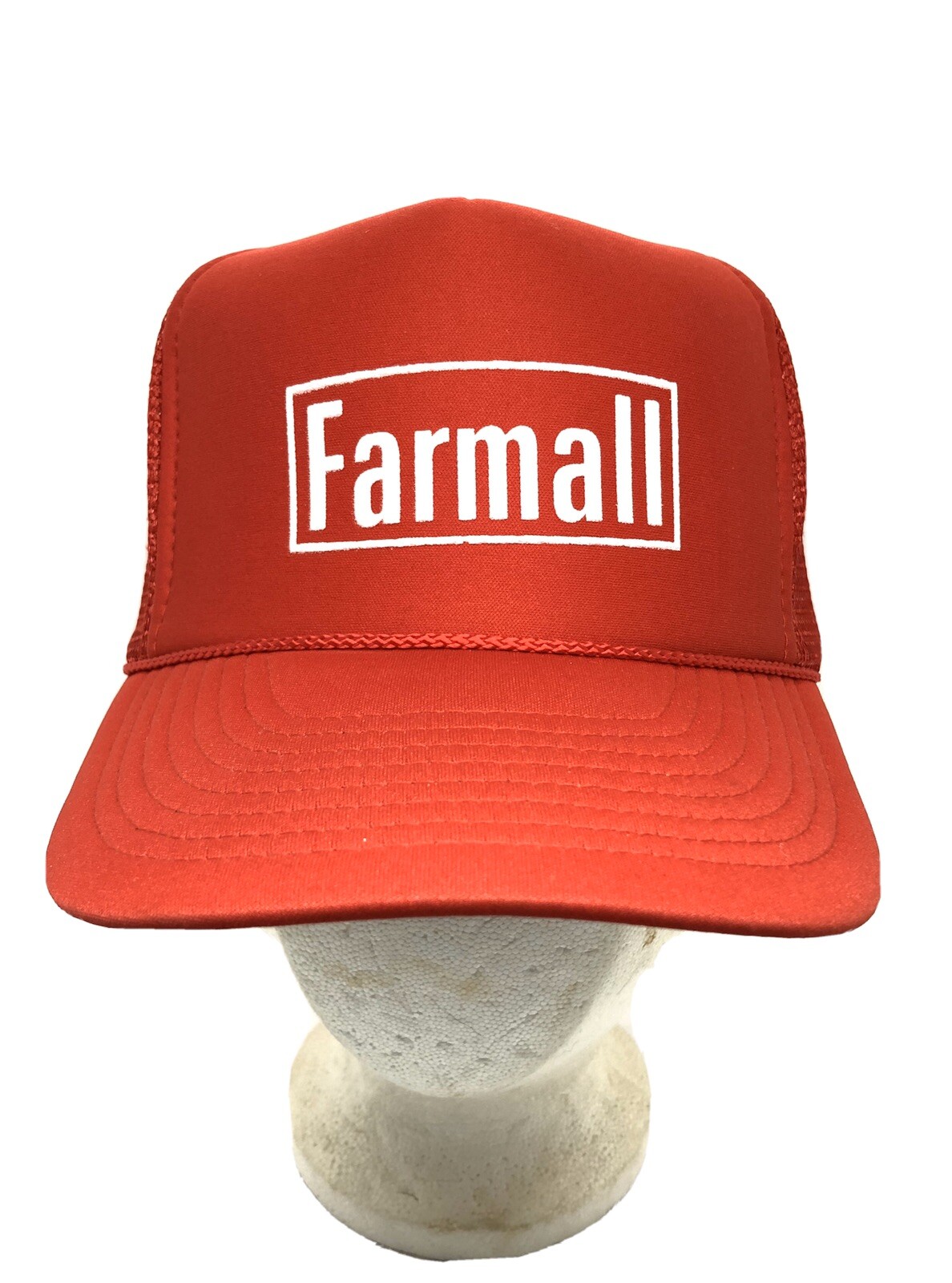 1980’S Vintage FARMALL Red Mesh Snapback Adjustable Trucker Hat / Cap – NEW