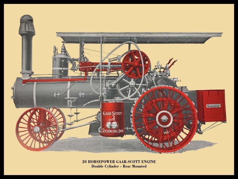 Gaar Scott 20 hp Steam Traction Engine NEW Sign 24×30&Prime; USA STEEL XL Size