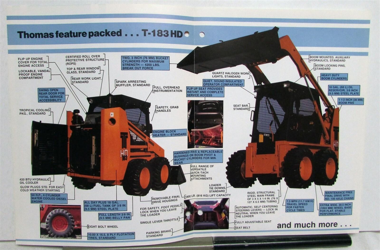 1988 Thomas T-183 HD Specifications Construction Sales Data Folder