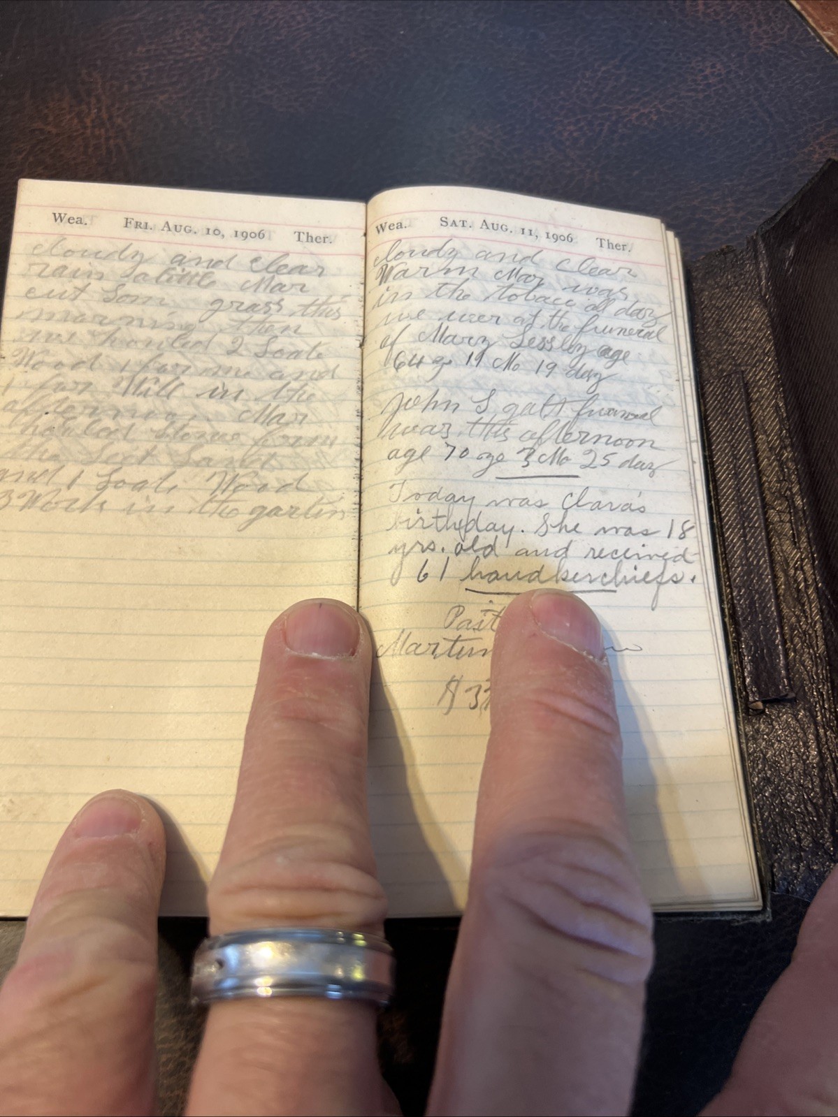 Rare 1906 Excelsior Diary Leather Bound Memo Farmers Almanac Booklet