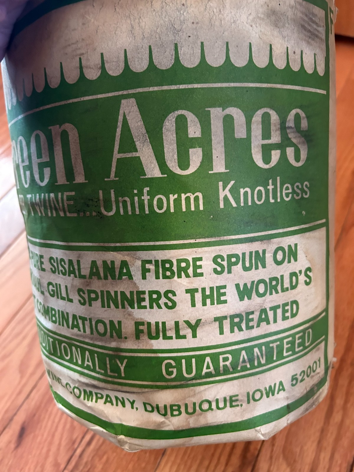 Vtg NOS Green Acres Baler Twine Unused Complete Ad Label 10,000 Feet Sisal Farm