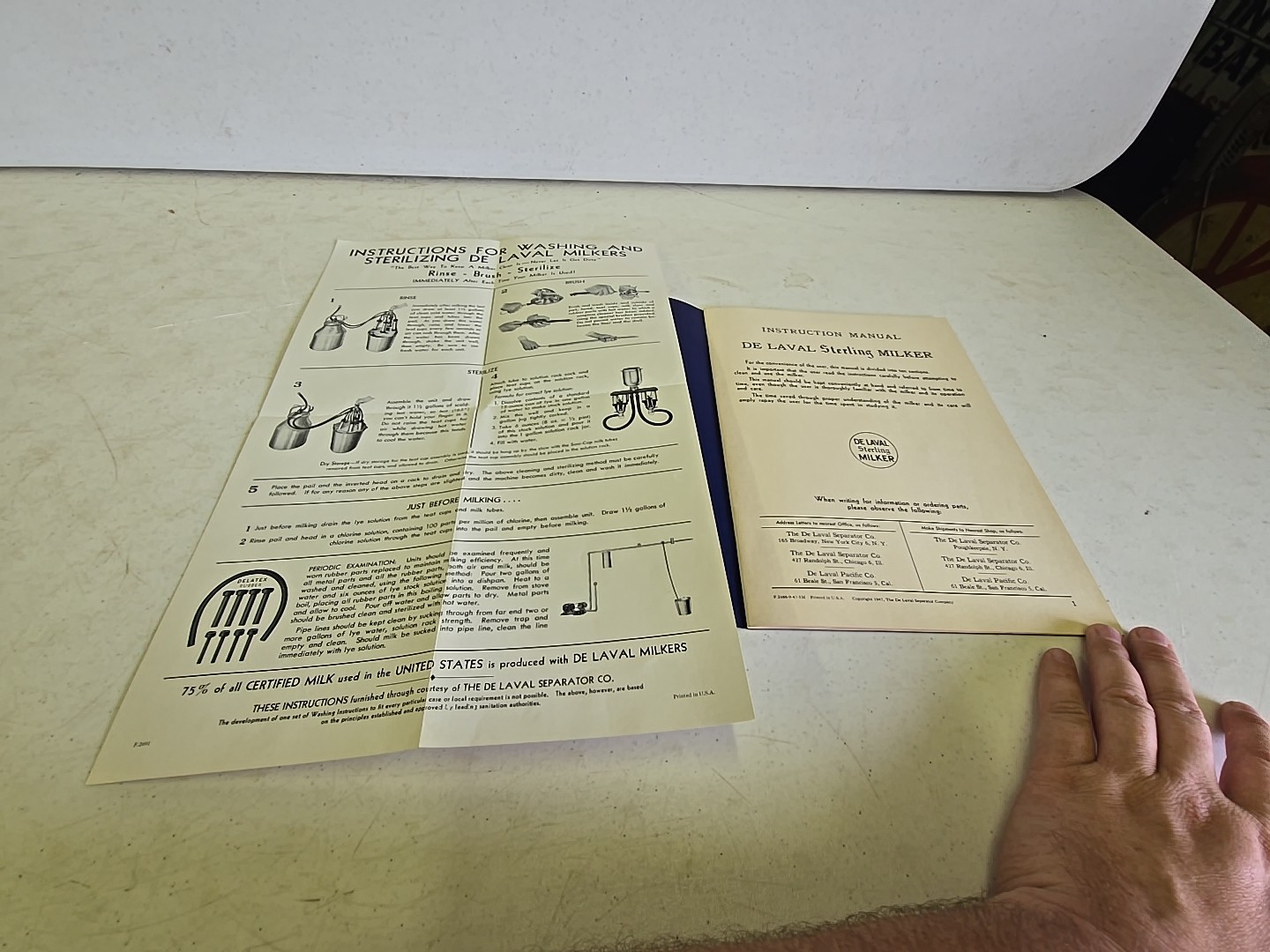 Vintage 1947 De Laval Sterling Milker Advertising Instruction Manual