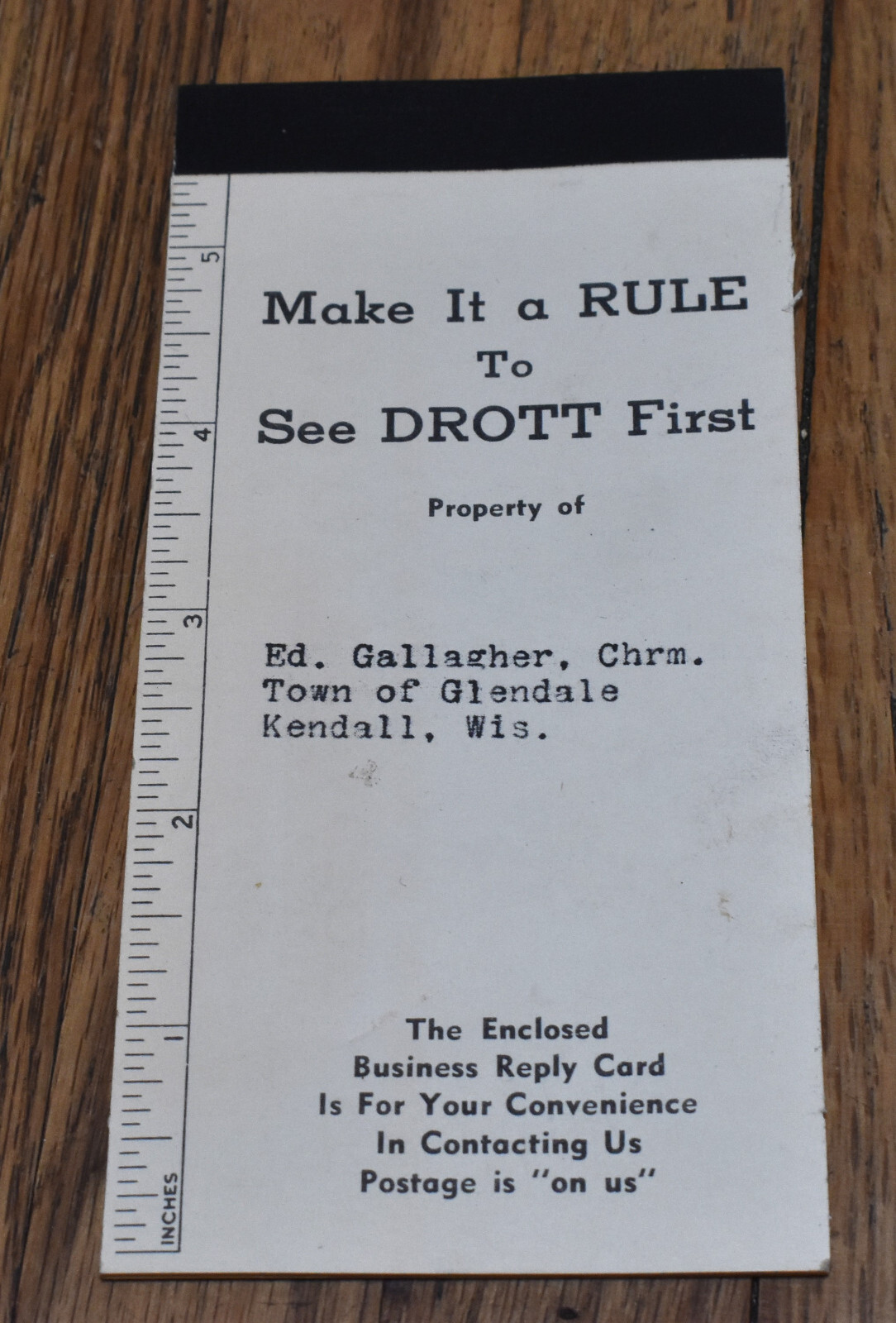 Vintage Drott Tractor Inc Milwaukee Rice Lake WI Advertising Pocket Memo Book