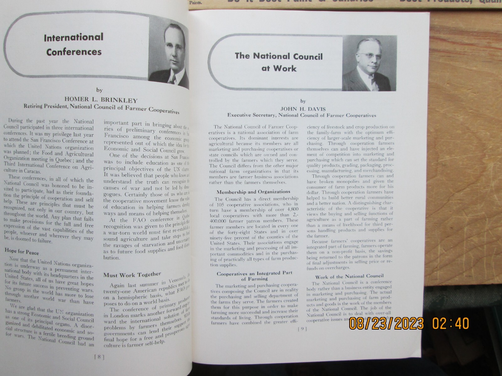 national Council of Farmer cooperatives Blue Book 1946