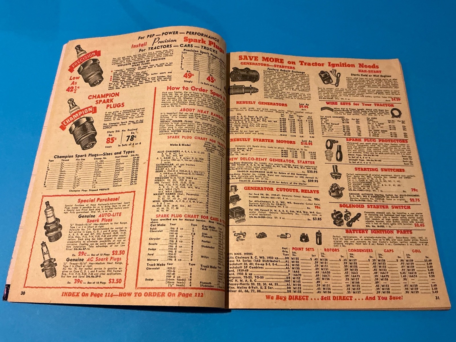 Vintage 1953 Tractor Supply Company Blue Book, Tractor Parts. PR11
