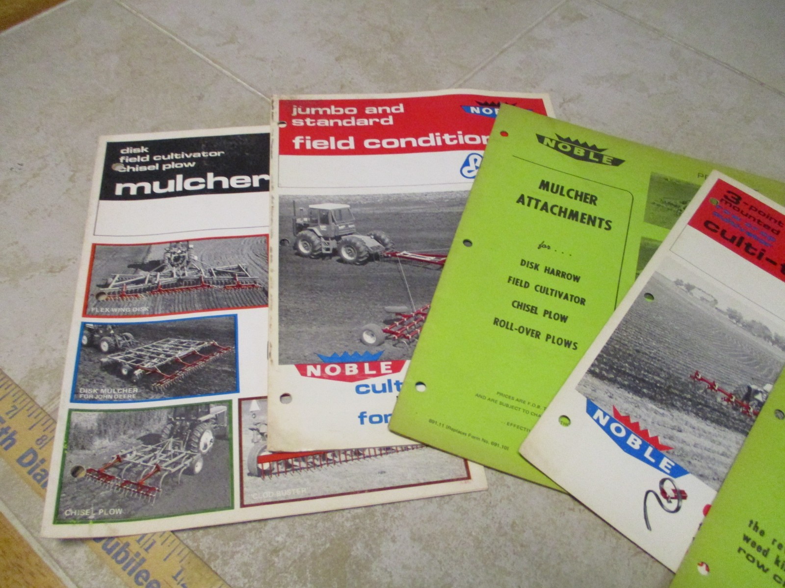 VTG Lot Noble Royal Industries Farm Implements Brochures Multi Tiller Muchers