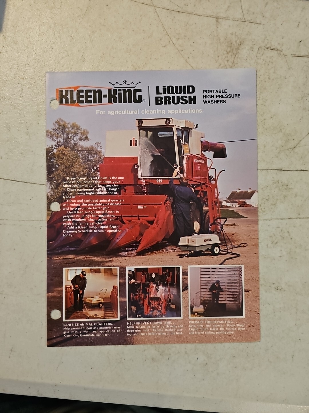 Vintage Kleen King Liquid Brush Pressure Washer Dealer Sales Brochure