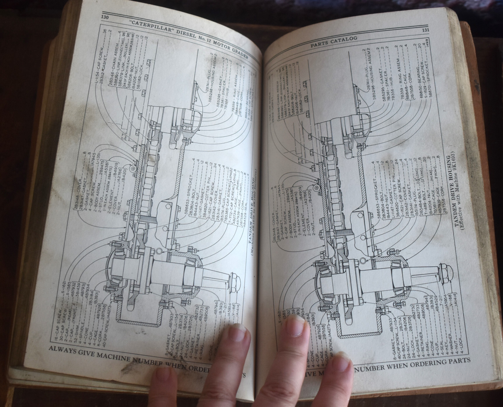 1943 Caterpillar Diesel No 12 Motor Grader Master Parts Catalog Book