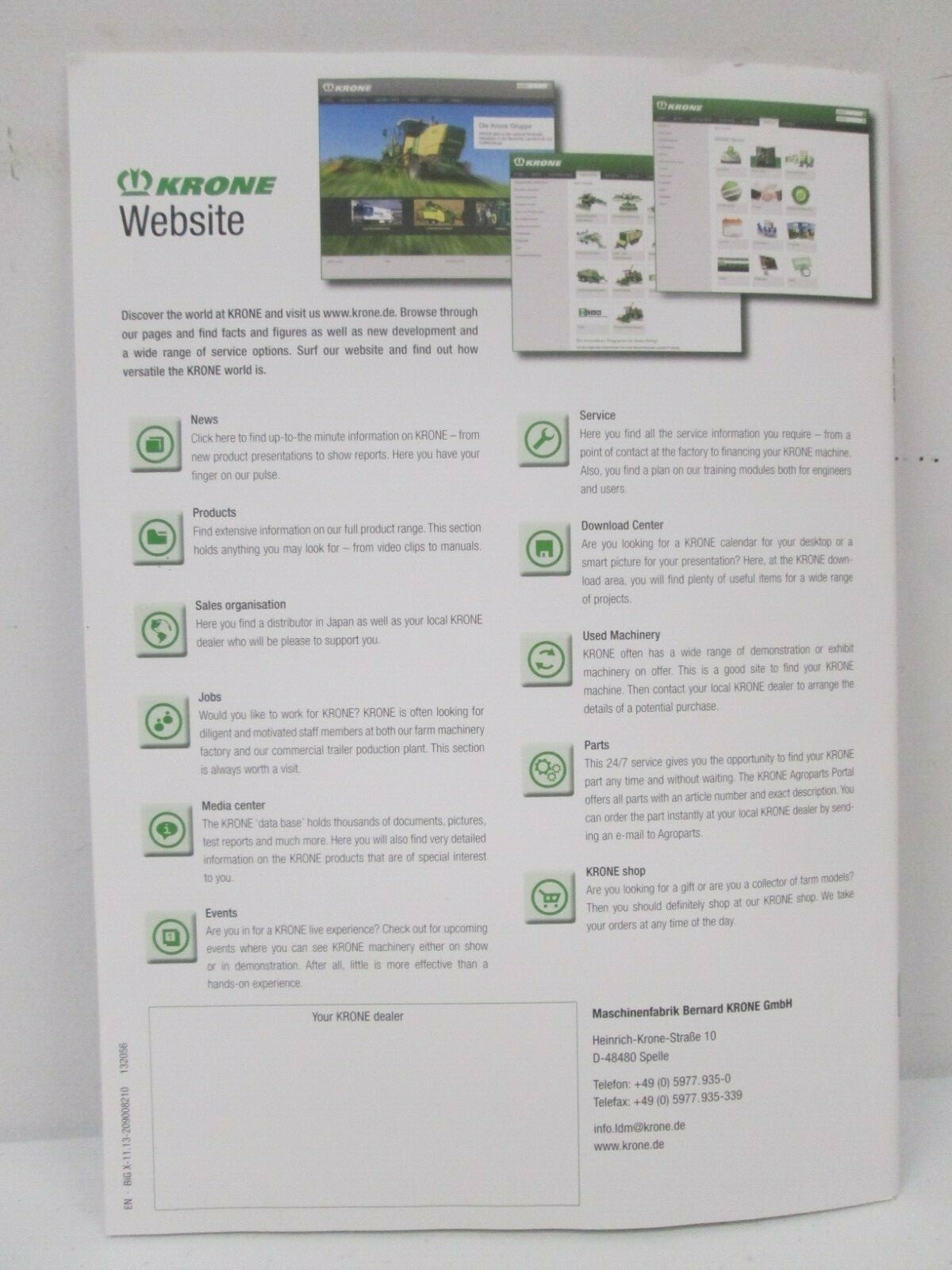 Krone Big X Precision Chop Forage Harvester Tractor Sales Brochure Ag 2013 Specs
