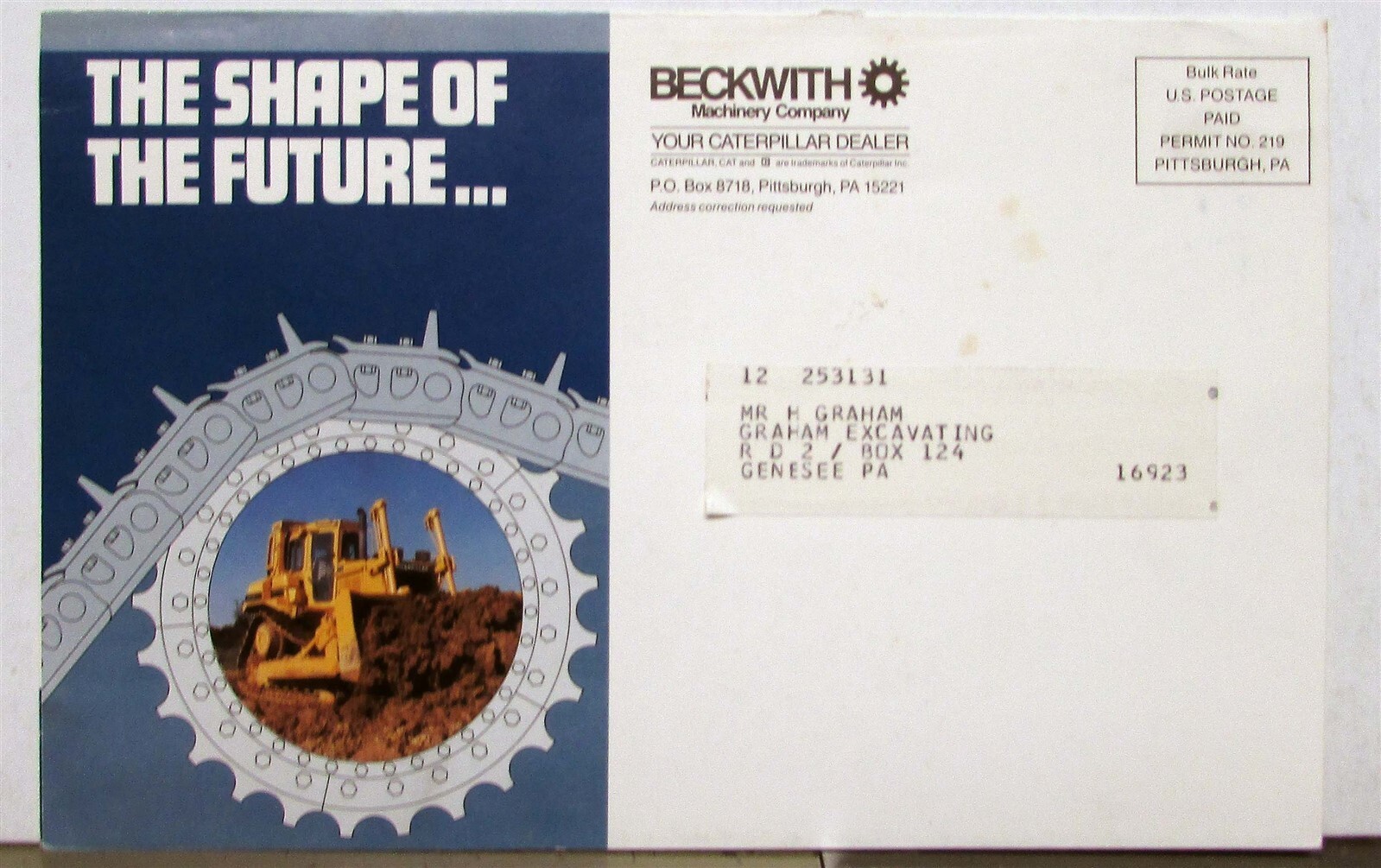 1980s Caterpillar H Series The Shape Of The Future Construction Sales Mailer