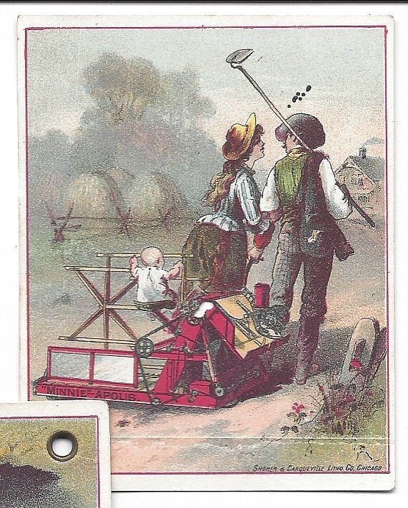 4 Part Card Advertisement About « Minnie » From Minneapolis Harvester Works, 1880s