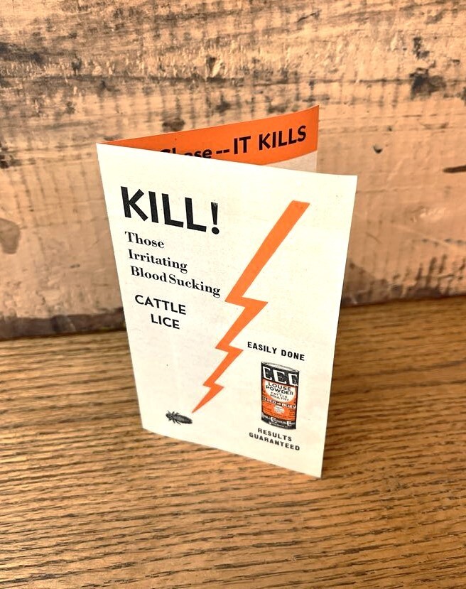 1920&rsquo;s Cattle Lice Powder Advertising Flyer ~ Carbola Chemical Company