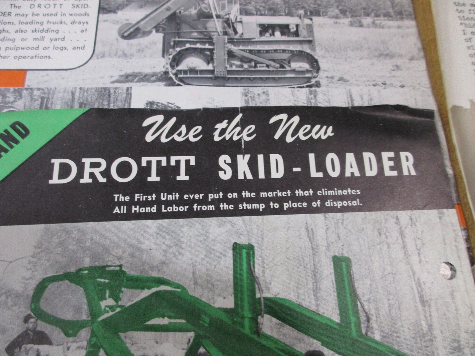 4 Vintage Drott Manufacturing Dealer Brochures. Milwaukee 1946 (ba)
