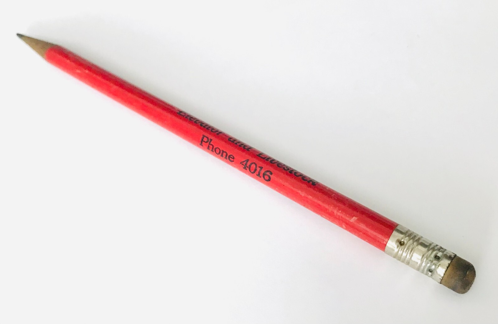 Vtg Farmers Exchange Chatfield OH Phone 4016 Livestock Elevator Promo Pencil Red