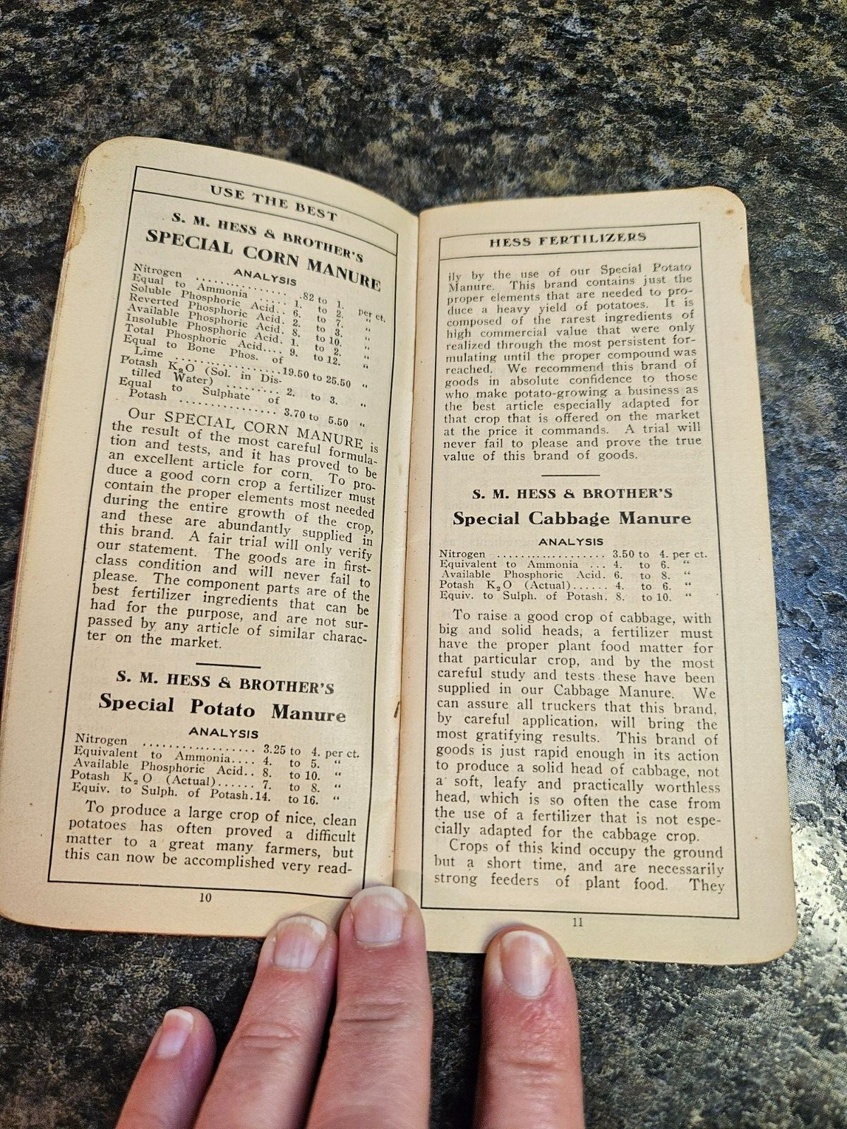 1907 Datebook & Information Booklet S.M. Hess & Brother Fertilizers (1366)