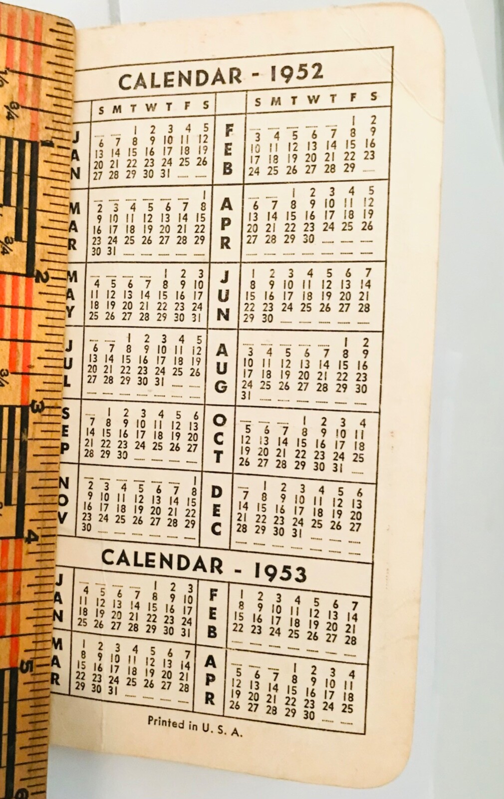 1952-1953 Armour&rsquo;s Fertilizer & Vertagreen Plant Food Pocket Notebook Calendar