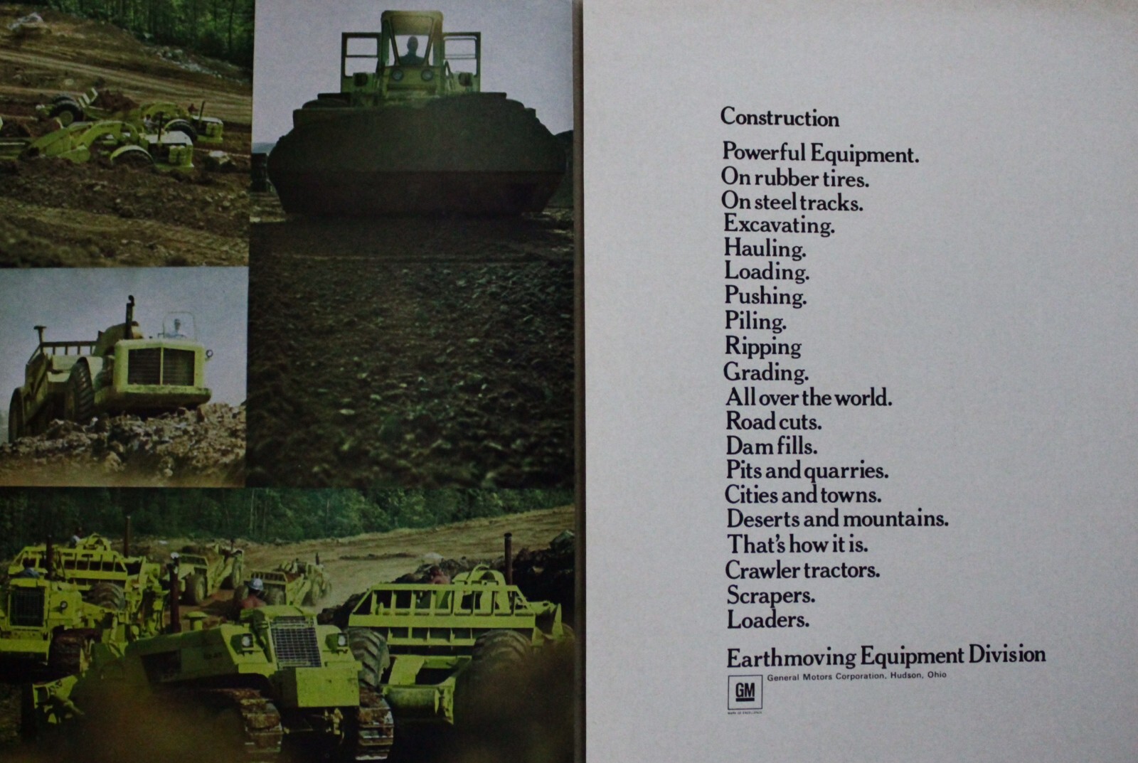 Terex Magazine Ad Picture GM Construction Tractor Print Wall Art Vtg Decor
