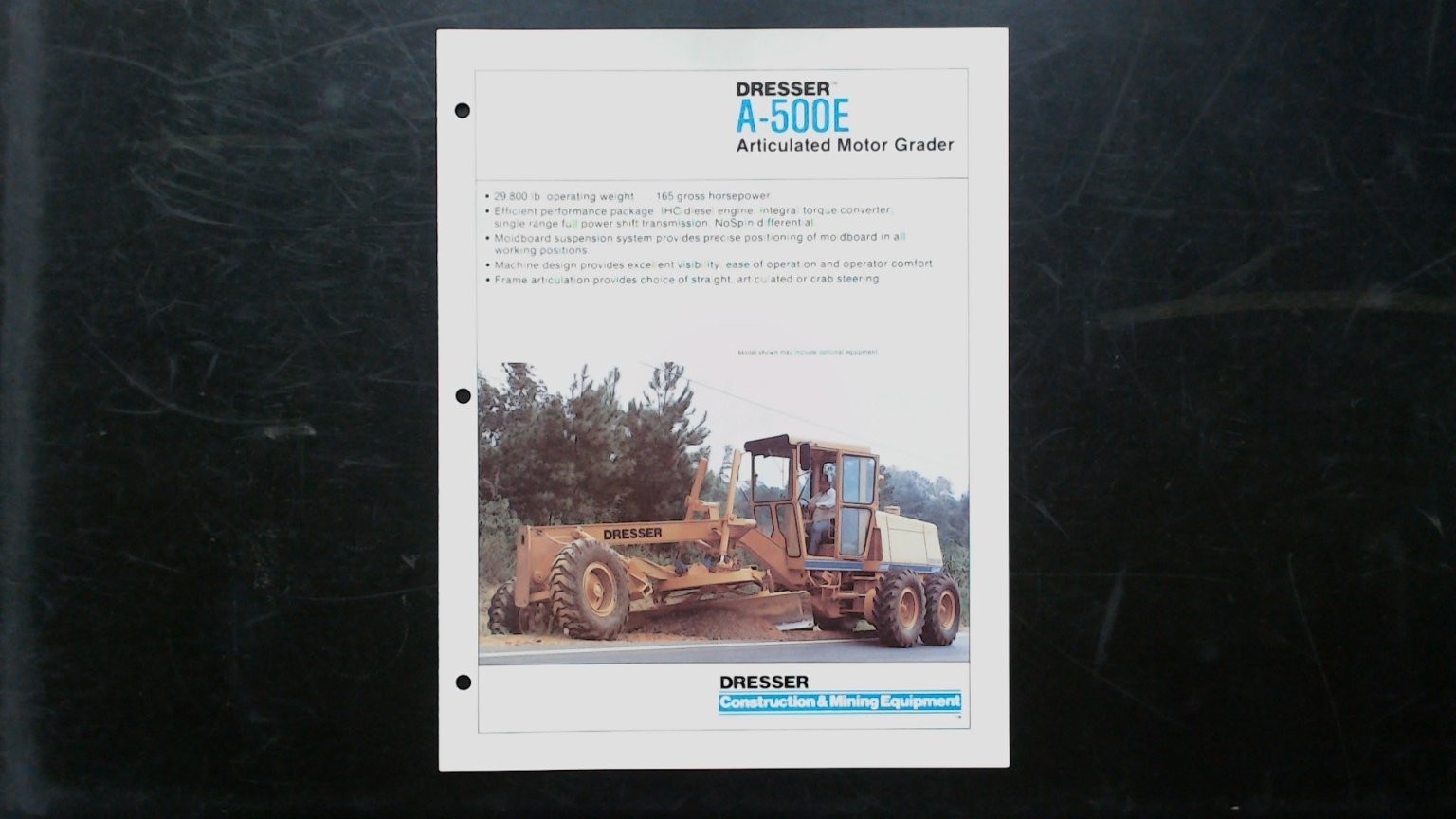 Dresser A-500E Articulated Motor Grader Vintage Brochure 1970s