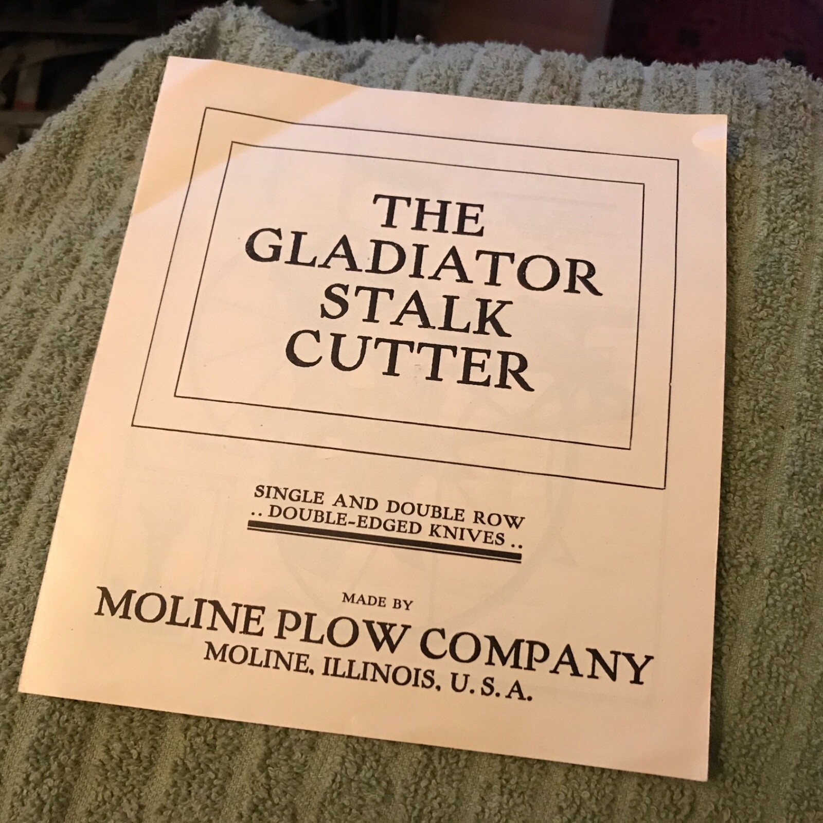 Original MOLINE TRACTOR Plow Gladiator Stalk Cutter