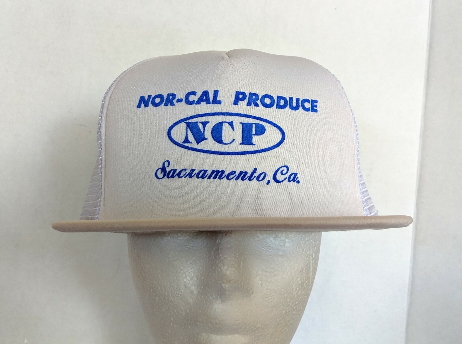 VTG Nor-Cal Produce NCP Sacramento CA Adjustable Foam Trucker Mesh Snapback Hat