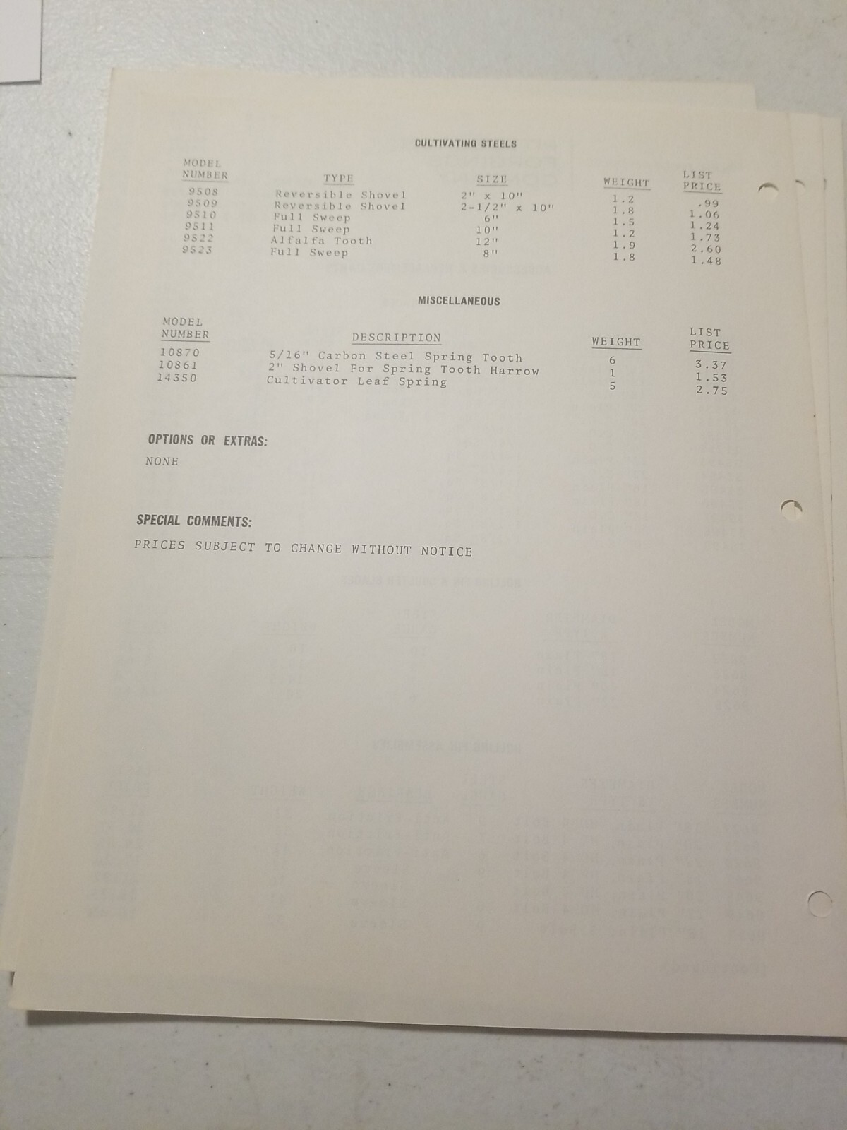 1970 PITTSBURGH FORGINGS CO. Farm Tool Division Master Parts List &PRICE LIST
