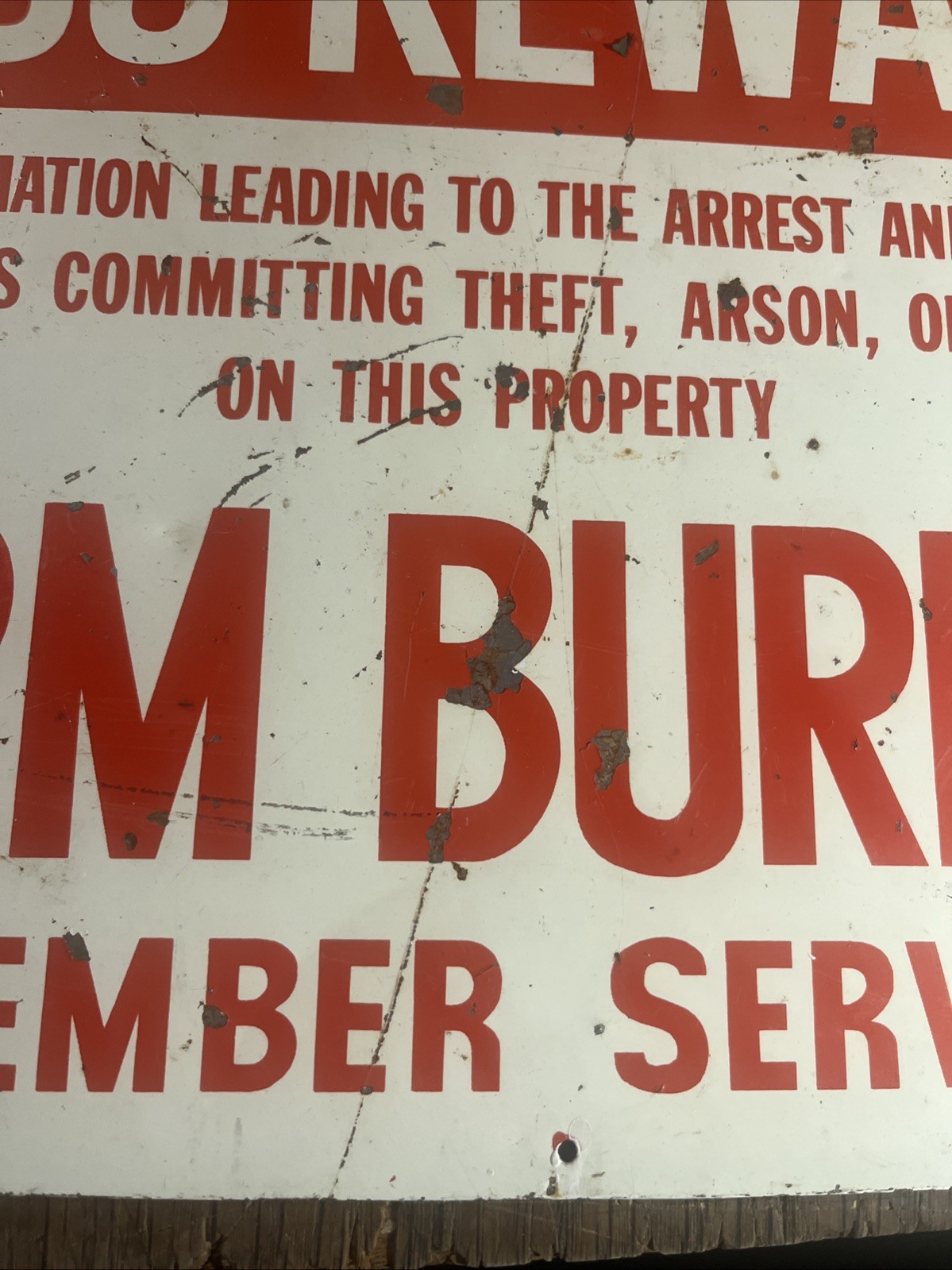 11×14 Farm Bureau $500 Reward Porcelain Sign – Found In Arkansas – VTG No Repop