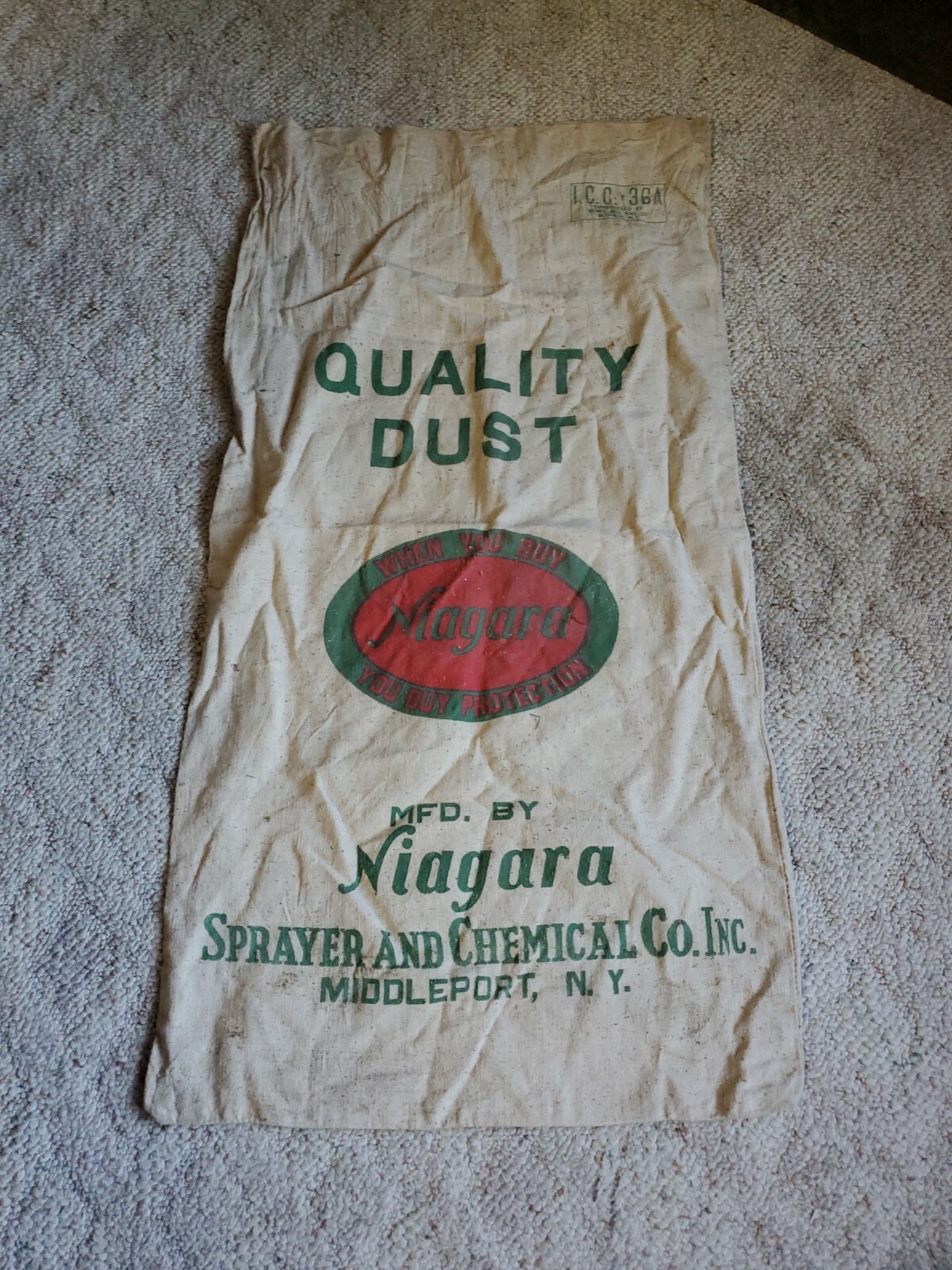 Vintage Cloth Farm Feedsack Niagara Chkocals Middleport NY