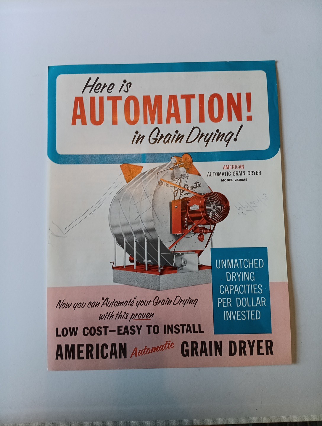 3 American Farm Equipment Co Sales Advertising Flyer Brochures 2412, 2420, 1503