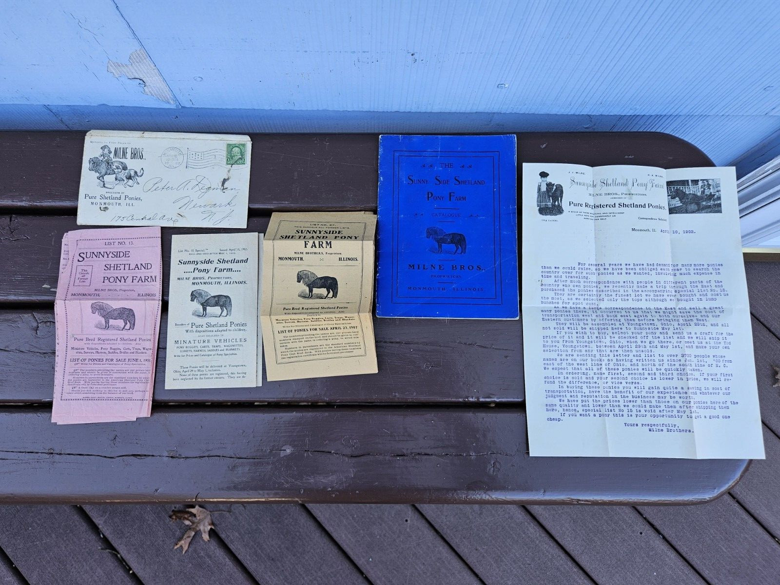 Sunny Side Shetland Pony Farm Catalog & Brochures Monmouth ILL. 1902 +