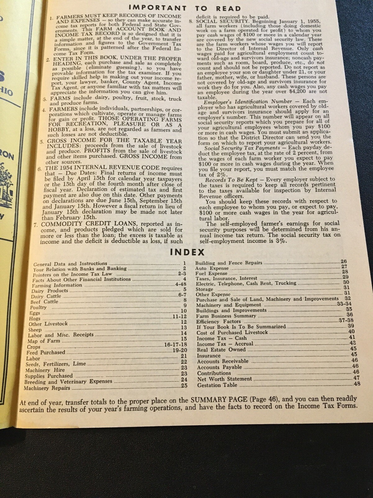 1957 Miami County Farm Account Book Piqua Troy Tipp City