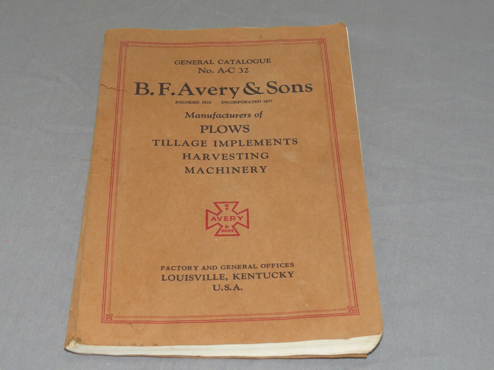 Vintage BF Avery Plows Implements GENERAL Catalog Color Plates 90pgs 32