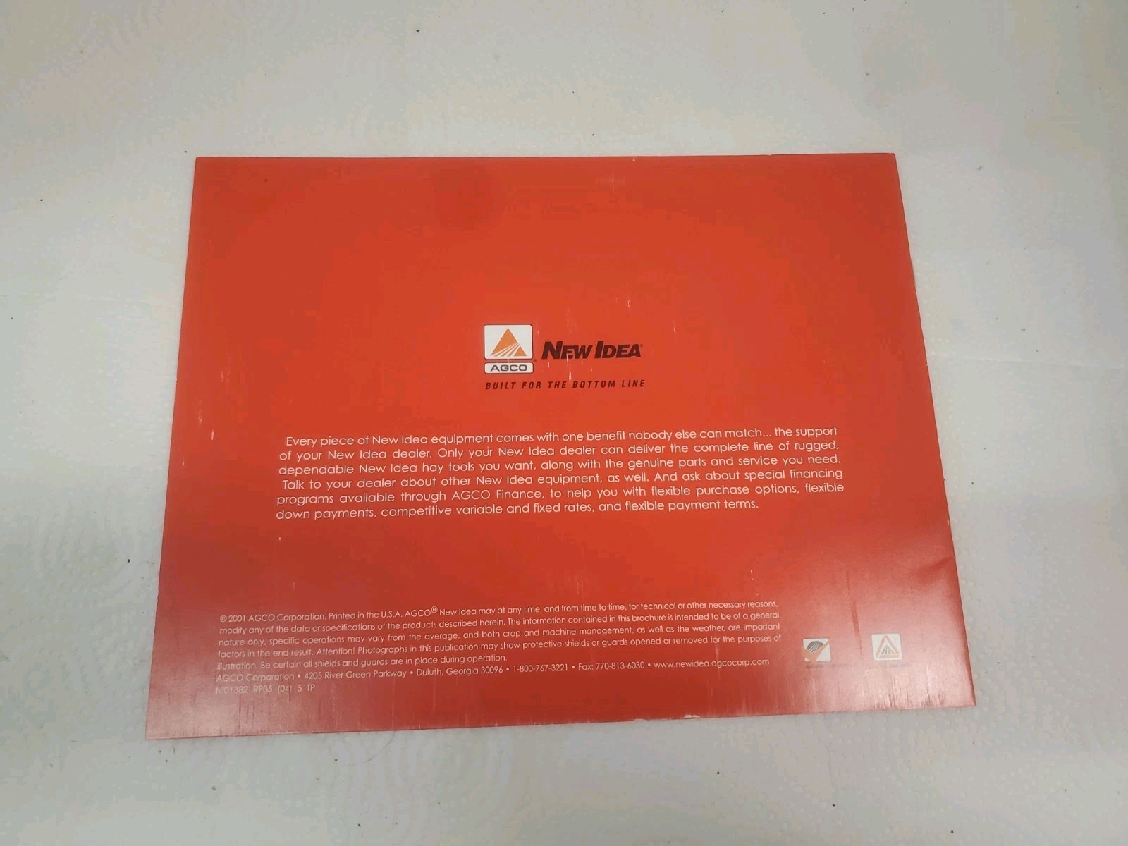 4 Page sales Brochure New Idea Manure Spreaders Agco 3732 Farm Livestock 2001