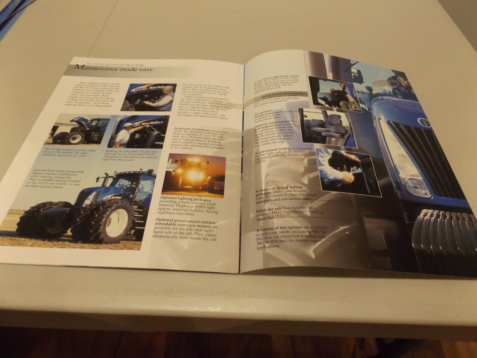 NEW HOLLAND TG TRACTORS 170 to 240 PTO hp, LIT # 33021040 60250-2002