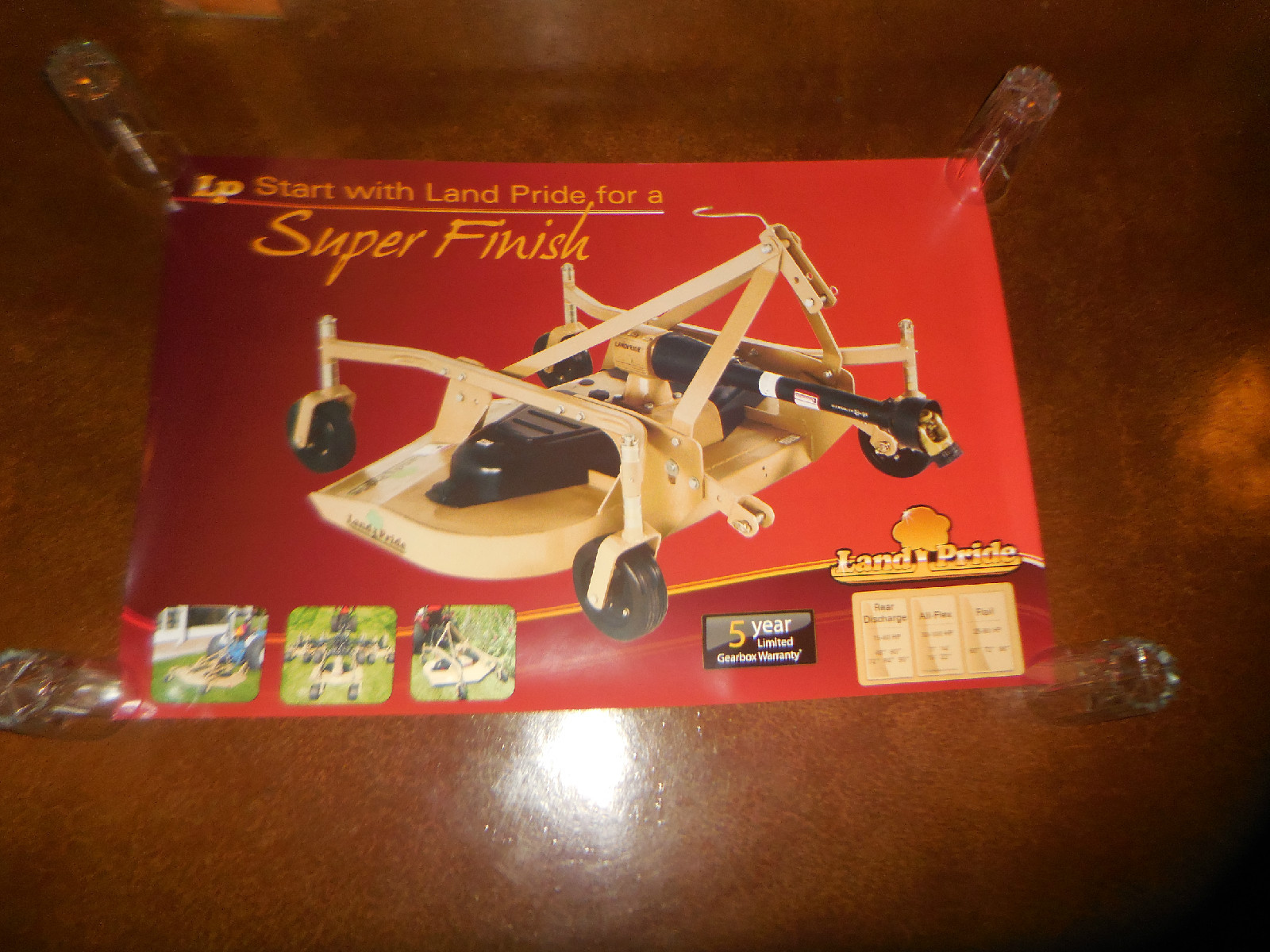Original Land Pride Dealer Sales Poster Super Finish Rotary Cutter 24&Prime; X 36&Prime; NOS