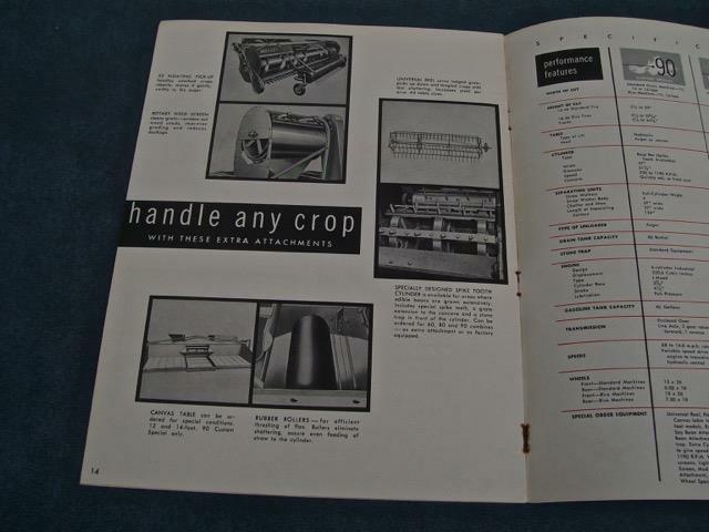 1955 MASSEY-HARRIS SELF-PROPELLED COMBINES 90 – 80 – 60 SALES BROCHURE