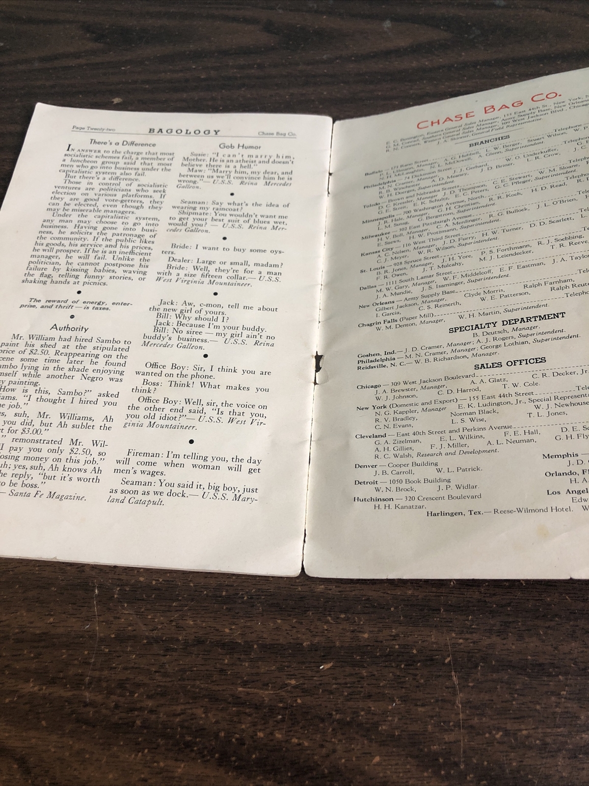 BAGOLOGY CHASE BAG CO. COMPANY PORTLAND OREGON April 1938 BAGS OF ALL KINDS