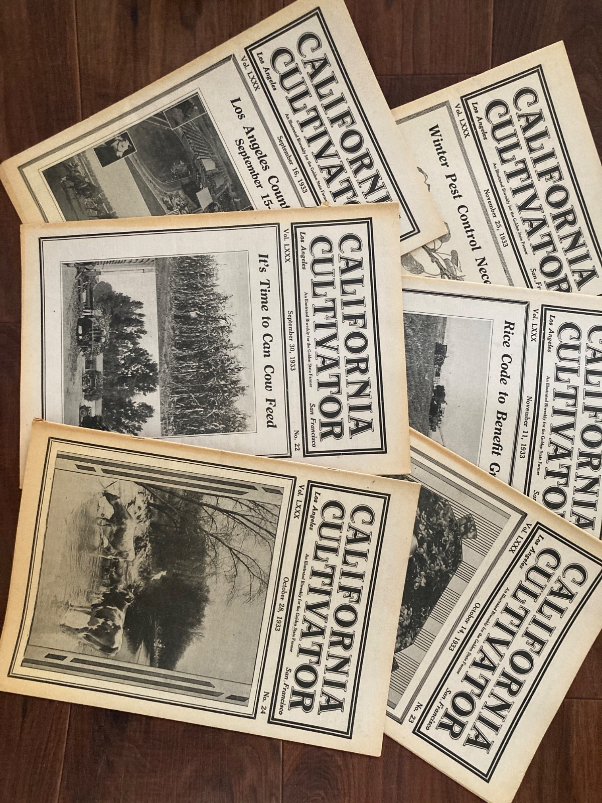 California Cultivator Agricultural Newspaper 1933 Biweekly Lot of 25 VHTF