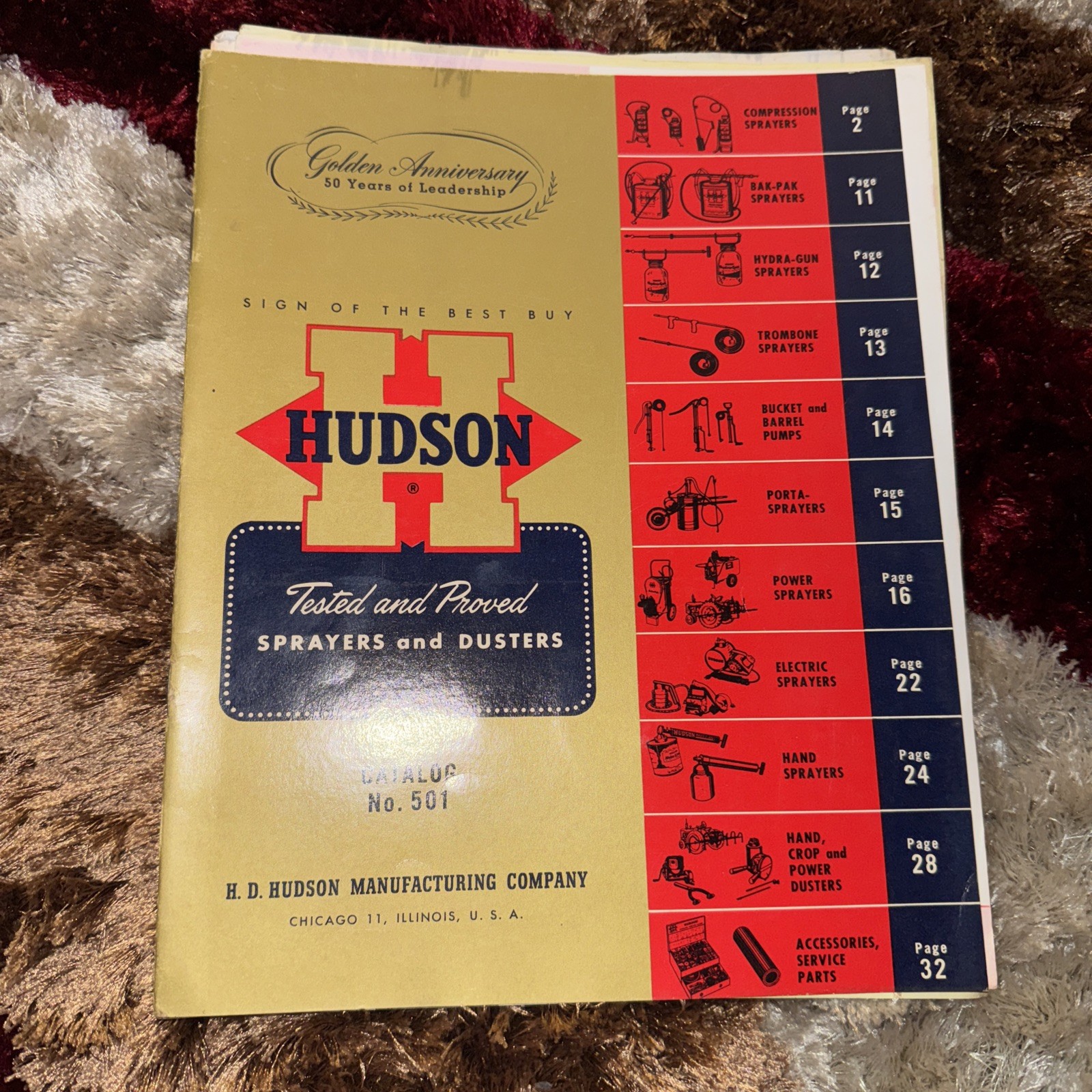 Vintage Rare 1950s Hudson Sprayers and Dusters Catalog No. 501
