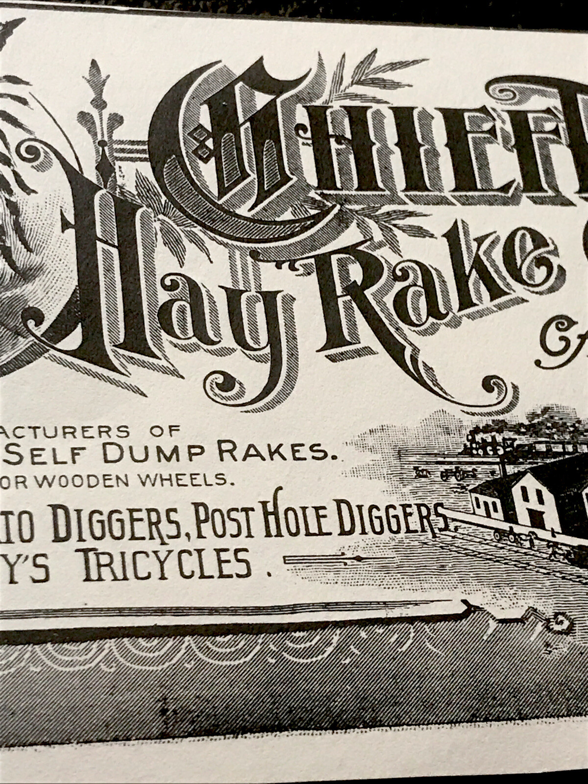 1889 Chieftain Hay Rake Co. Farm Machinery Advertising – Canton – Ohio – Indian